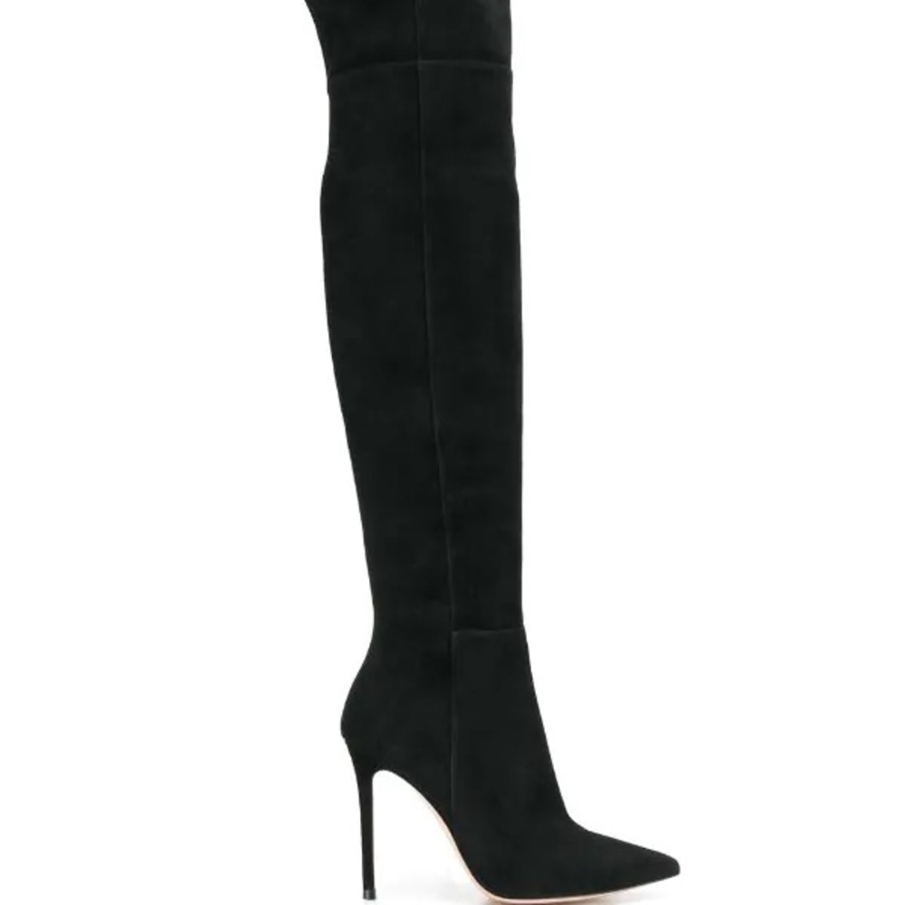 Gianvito Rossi Black Over The Knee Suede Boot